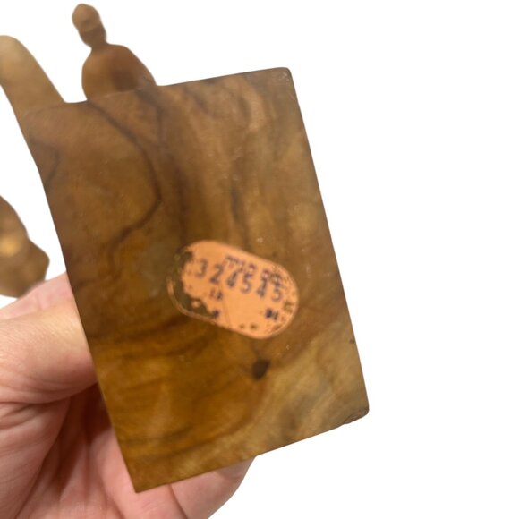 Vintage Hand Carved Nativity Set Lot of 5 3 Wise Men Camel Manger 4” Christmas - Picture 6 of 6